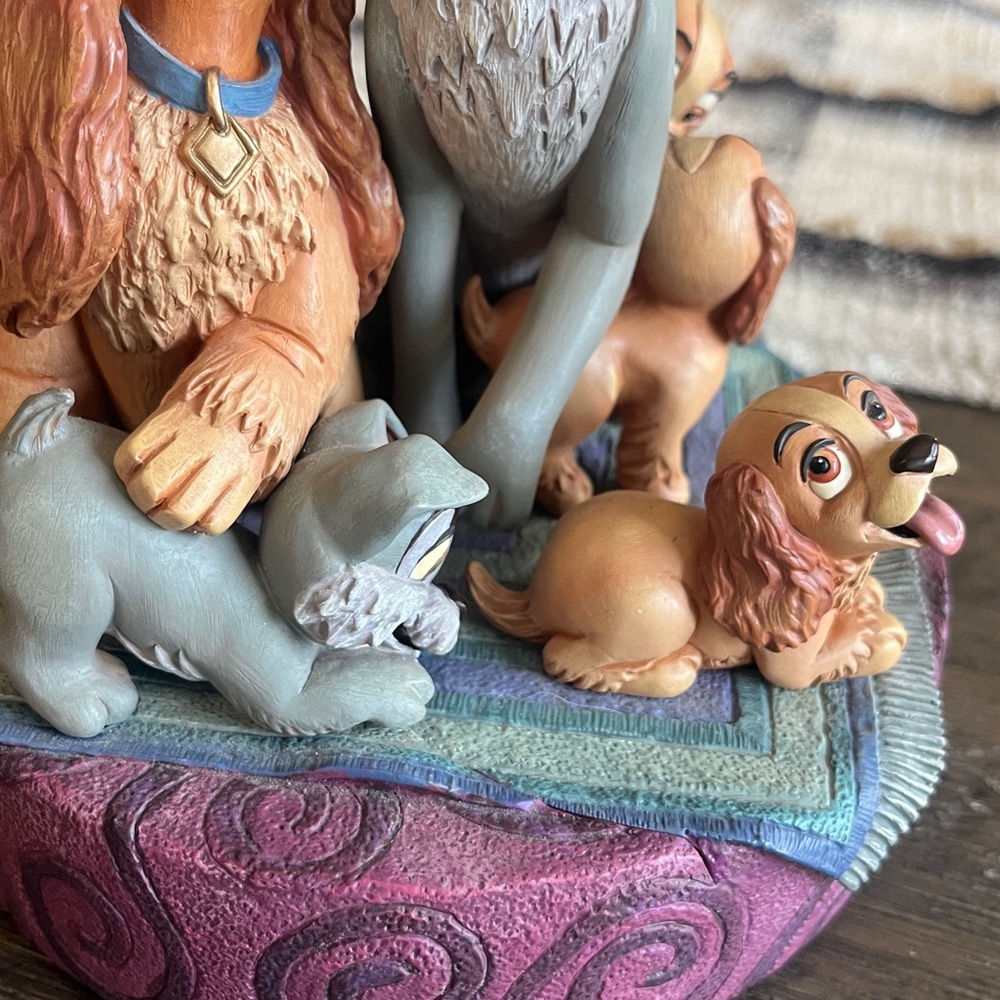 Disney Markrita Lady & The Tramp Figurine Rare VTG Disney Gallery Trinke-Box - Picture 12 of 17